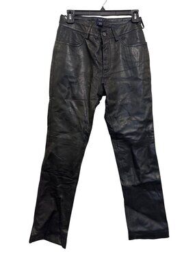Vintage Gap Black Genuine Leather Pants Womens Size 2 Professional Clean Only
